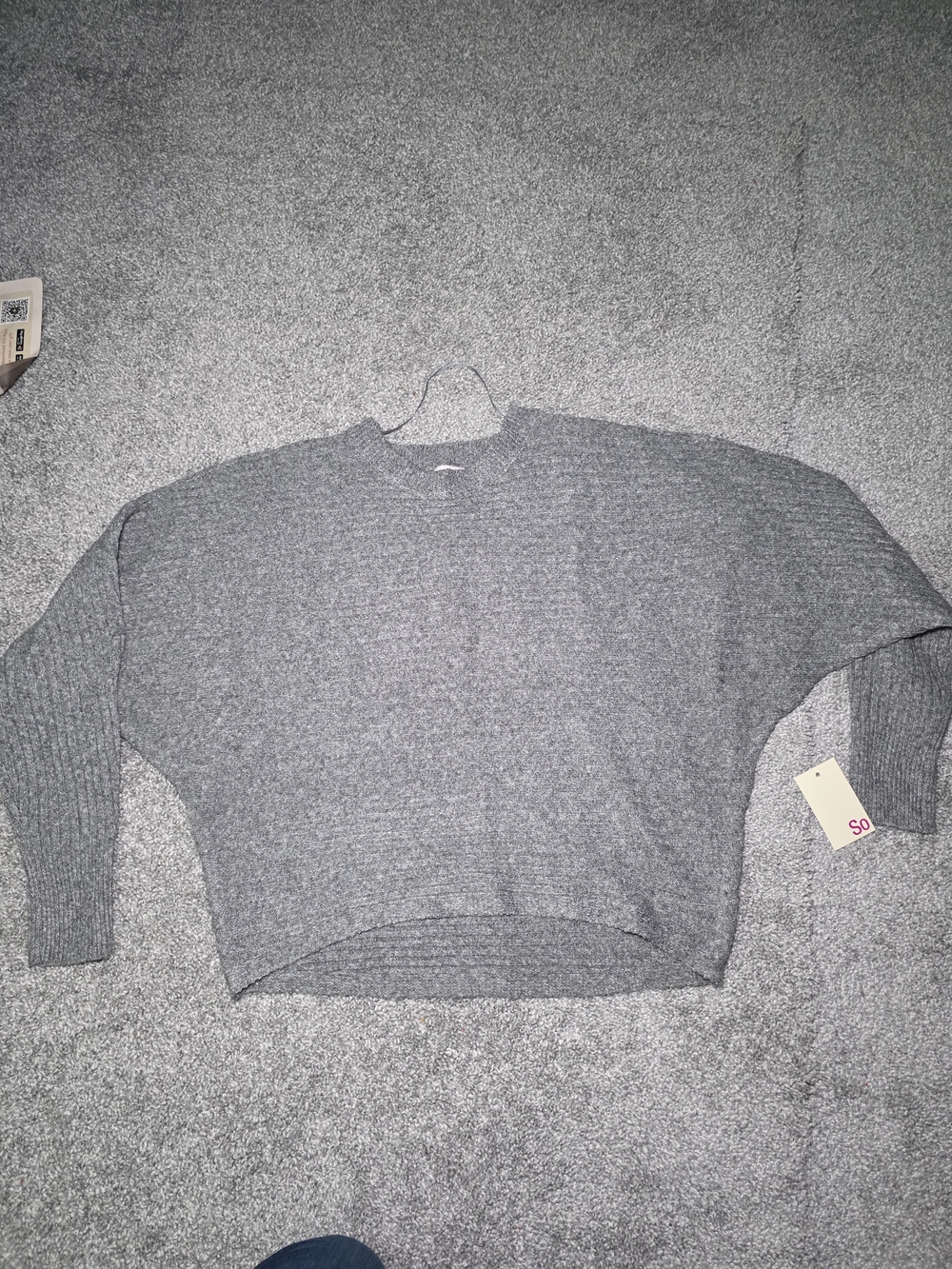 SO Women's Gray Crewneck Knit Sweater